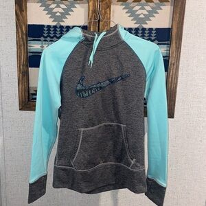 Nike Gray and Aqua Hoodie